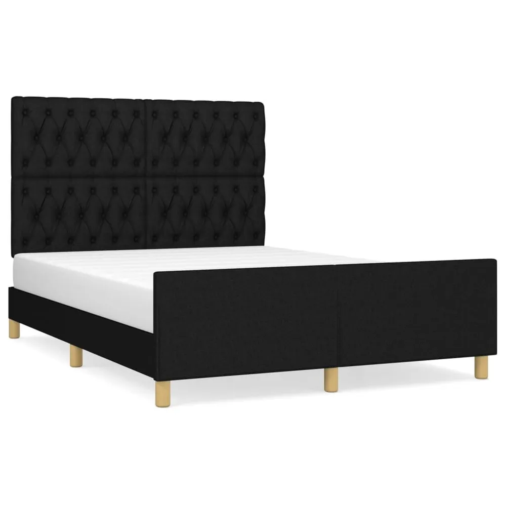 Estrutura de cama sem colchão 140x190 cm tecido preto Impermeável e Respirável