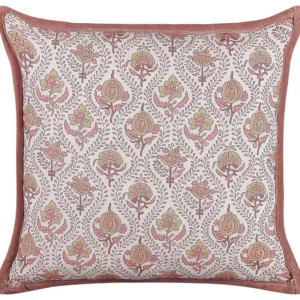 Cotton Cushion Flower Pattern 45 x 45 cm Carmim and White PICEA