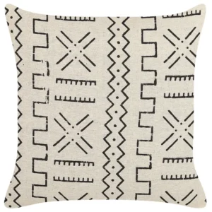 Cotton Cushion Geometric Pattern 45 x 45 cm White and Negro MYRICA