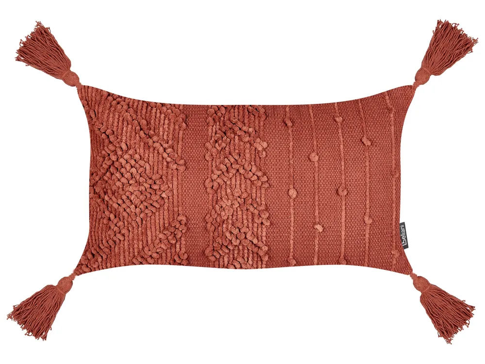 Set 2 Algodão puro Cushions Tassels 30 x 50 cm Red VALVARIA
