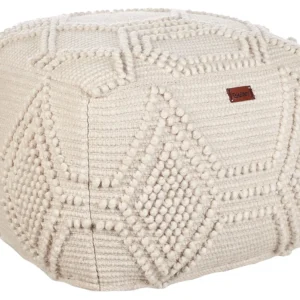 Cadeira Ajustável Pufe em lã creme 60 x 60 x 40 cm CHOIM