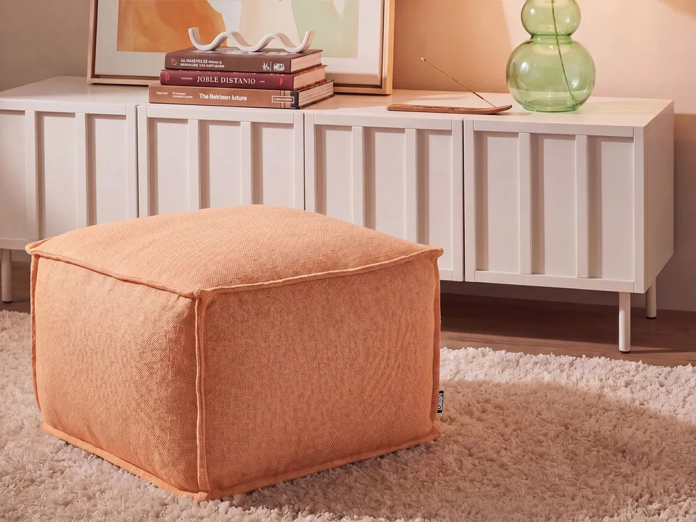 Cotton Pouffe Orange SHERALI