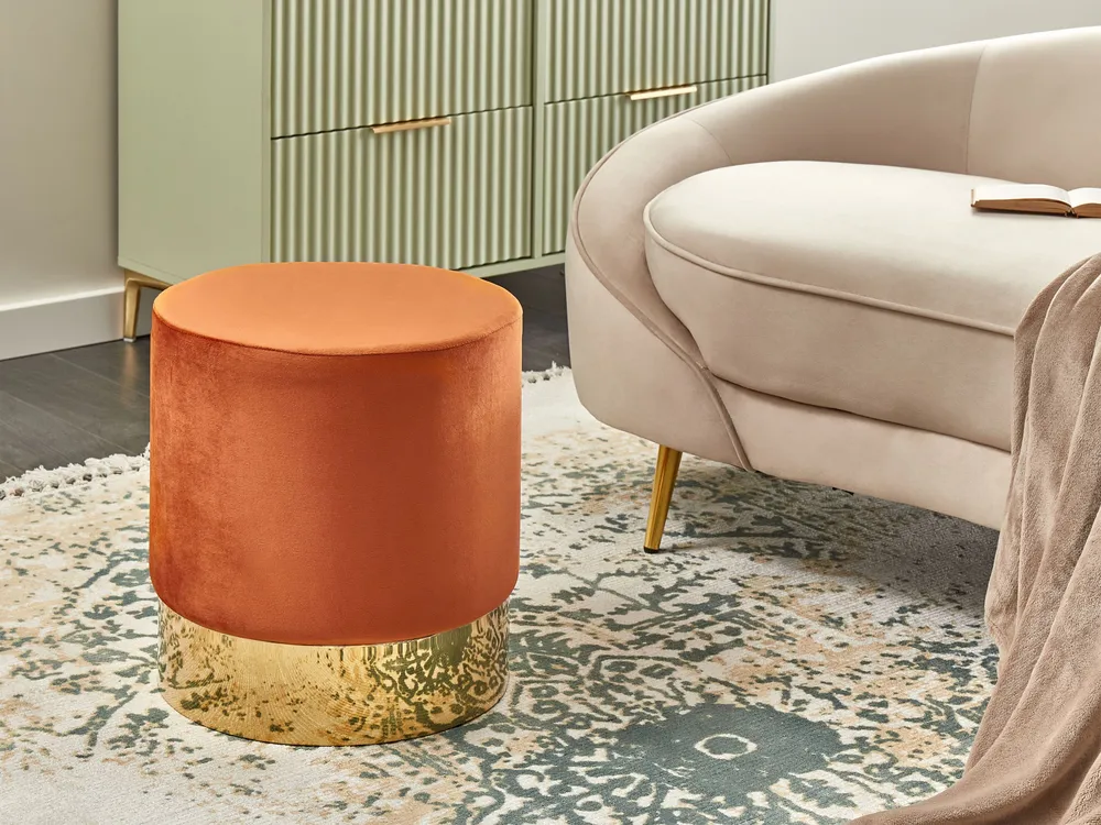 Velvet Pouffe Tangerina SOPHIA