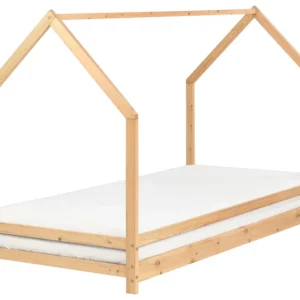 Wooden Kids House Bed EU Single Size Light APPY