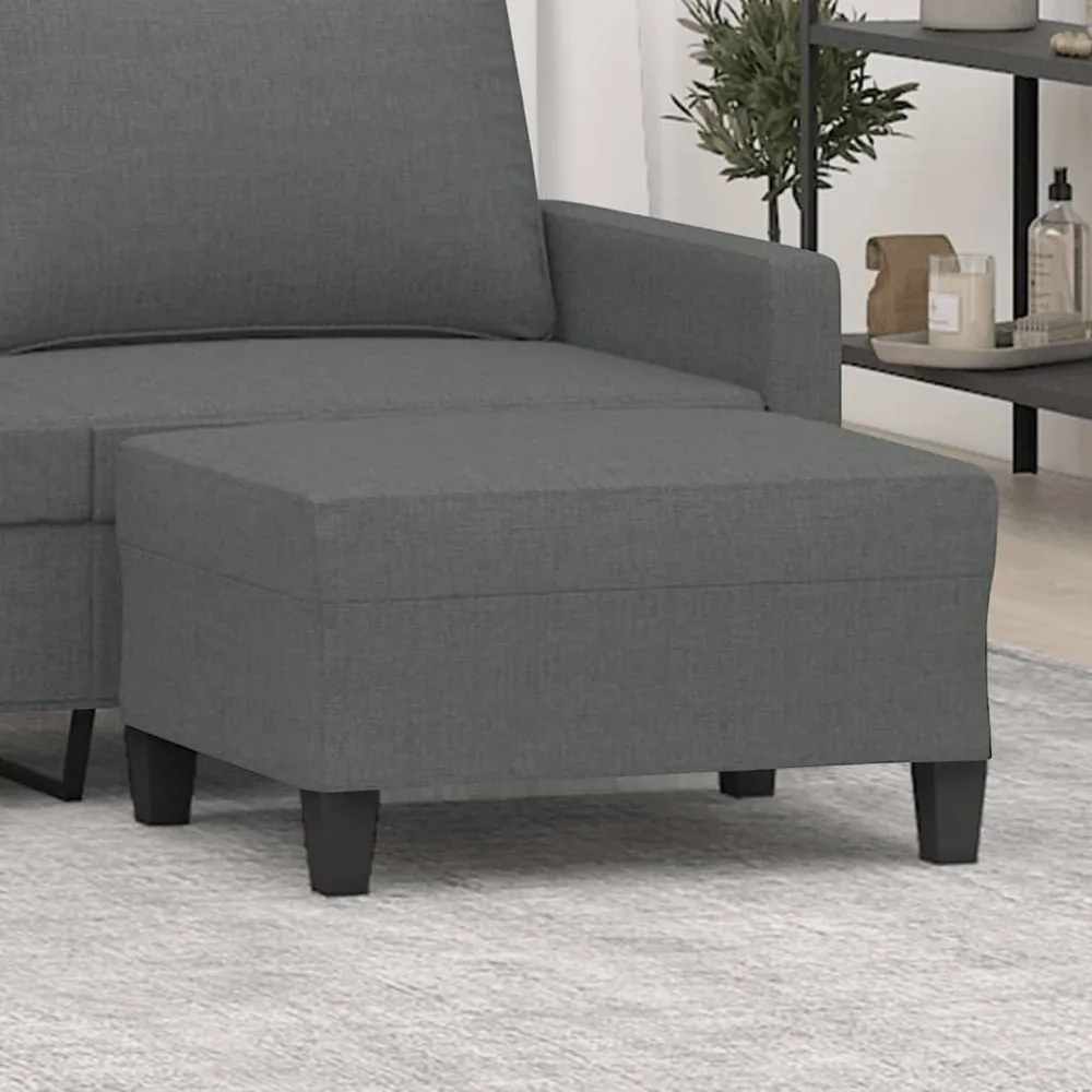 Apoio de pés 70x55x41 cm tecido cinzento-escuro com Certificação de Qualidade