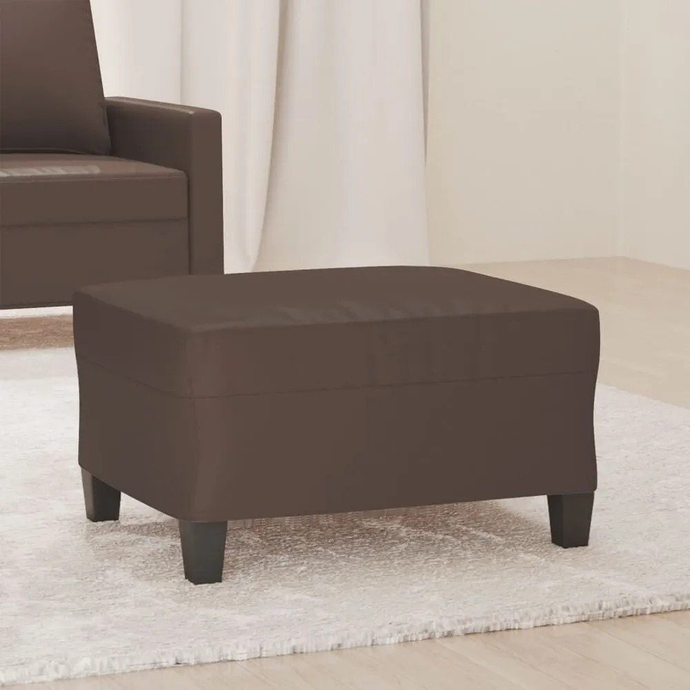 Design Exclusivo Apoio de pés 70x55x41 cm couro artificial castanho