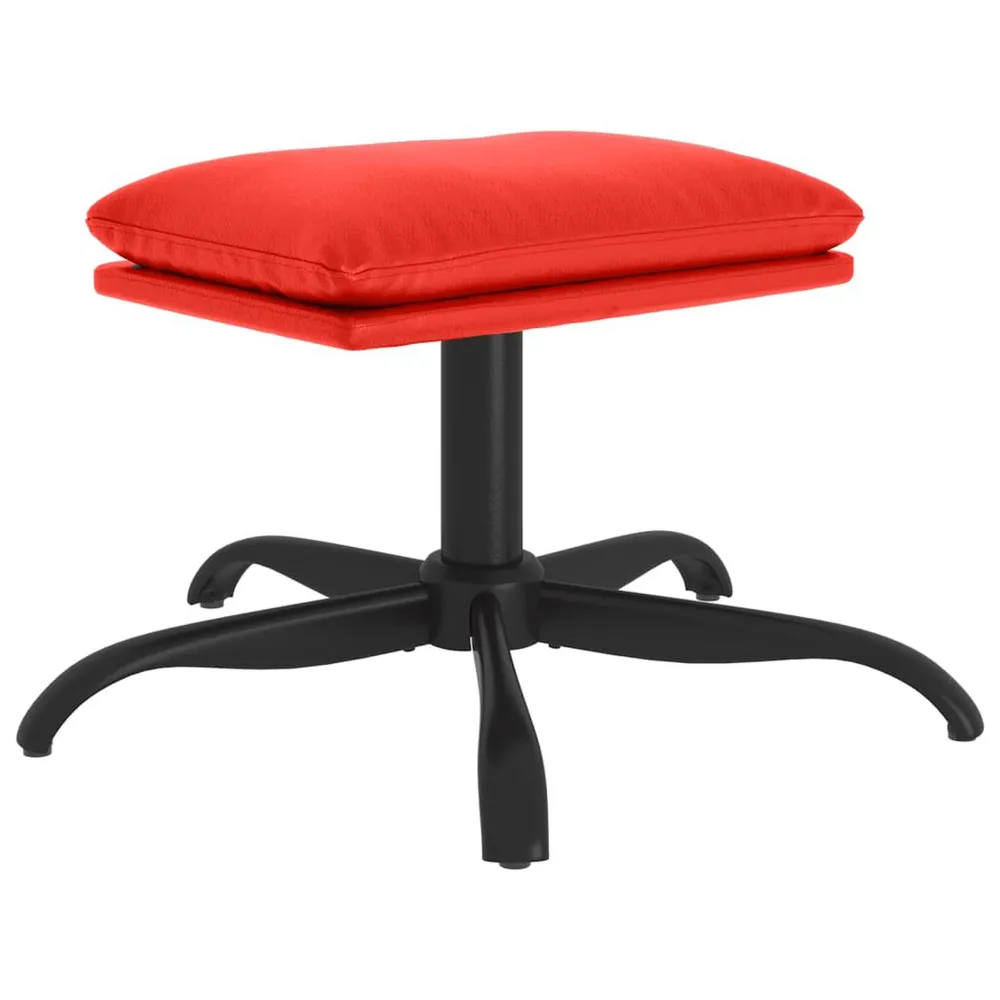 Peç Central Apoio de pés 60x60x36 cm couro artificial vermelho