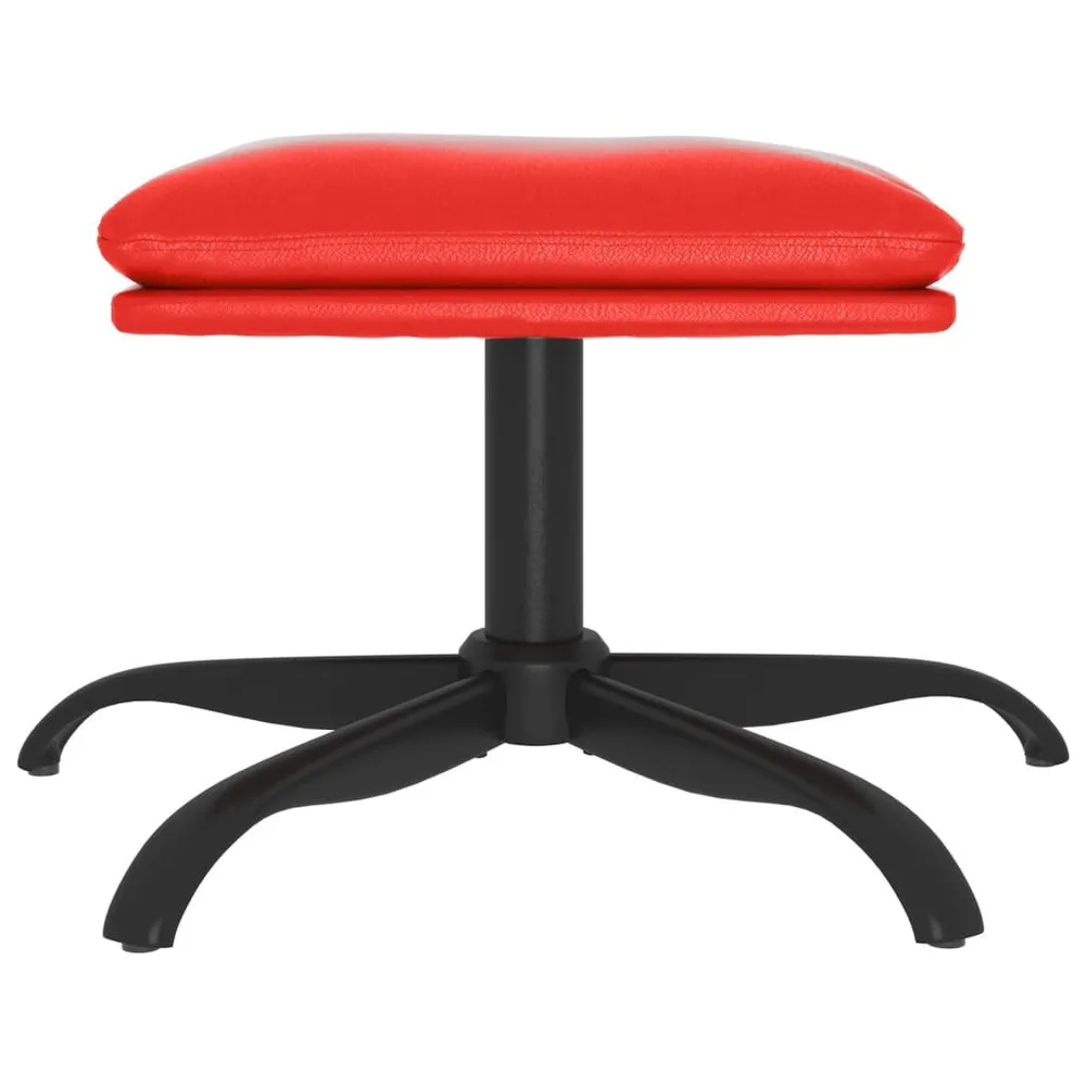 Peç Central Apoio de pés 60x60x36 cm couro artificial vermelho