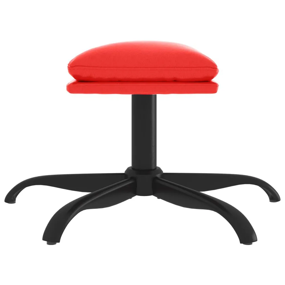 Peç Central Apoio de pés 60x60x36 cm couro artificial vermelho
