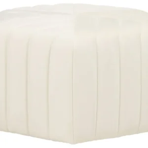 Premium de Designer Tamborete em veludo creme MURIETTA