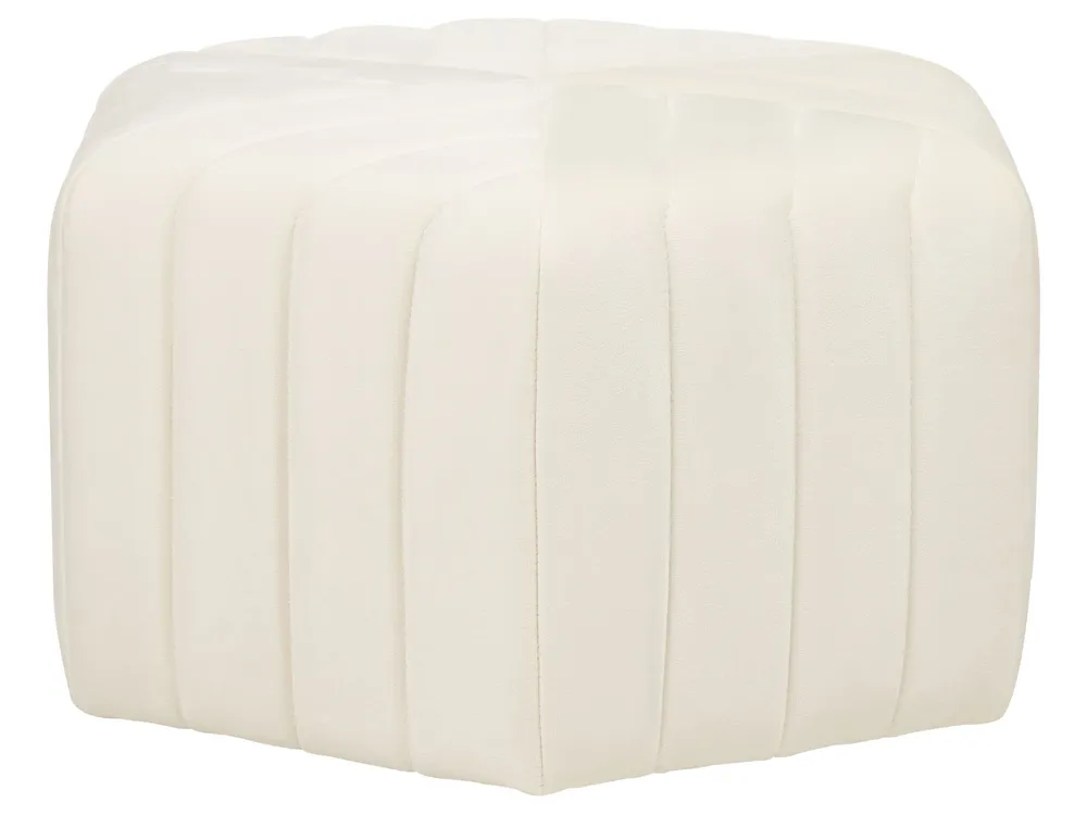 Premium de Designer Tamborete em veludo creme MURIETTA