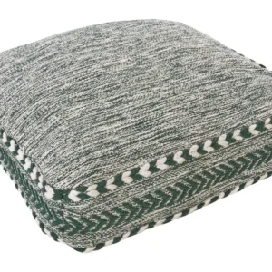 Em algodão Floor Cushion 60 x 60 x 12 cm Green and White BIRCH