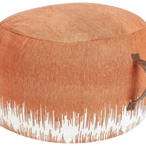 Em algodão Pouffe 50 x 30 cm Orange and White KAWAI