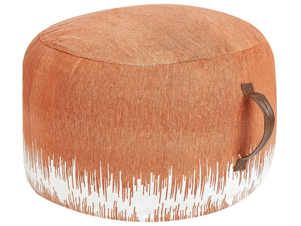 Em algodão Pouffe 50 x 30 cm Orange and White KAWAI