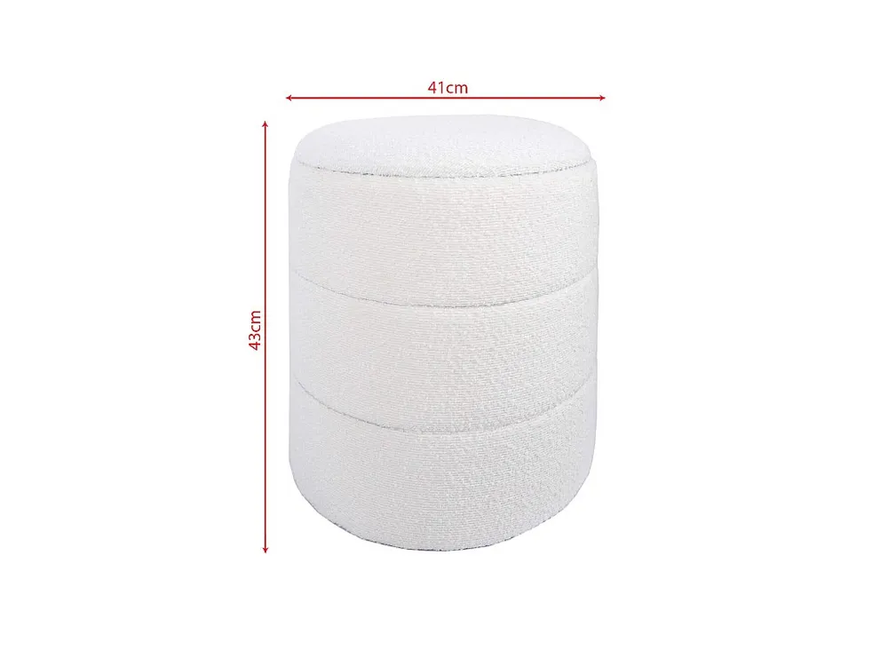 Banqueta Estofada Branca con Arrumação Redonda Sala de Estar Banho para Gamers