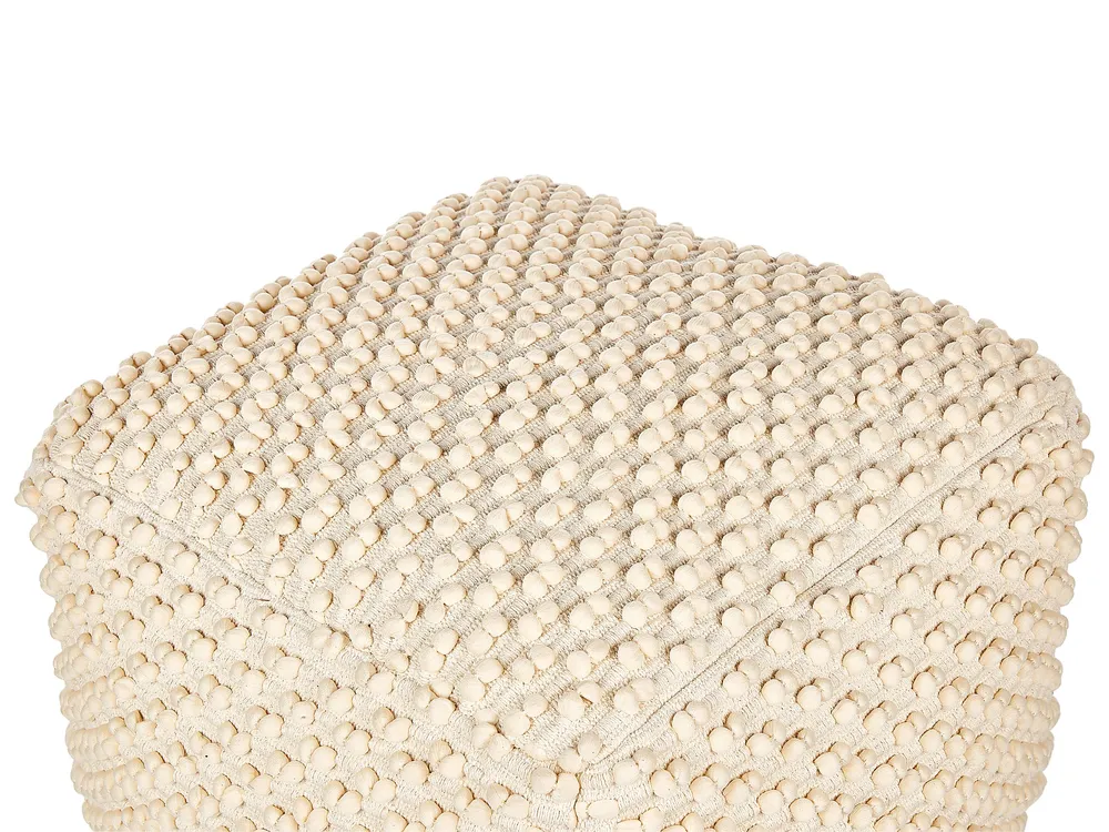 Cotton Pouffe Beige KINGRI