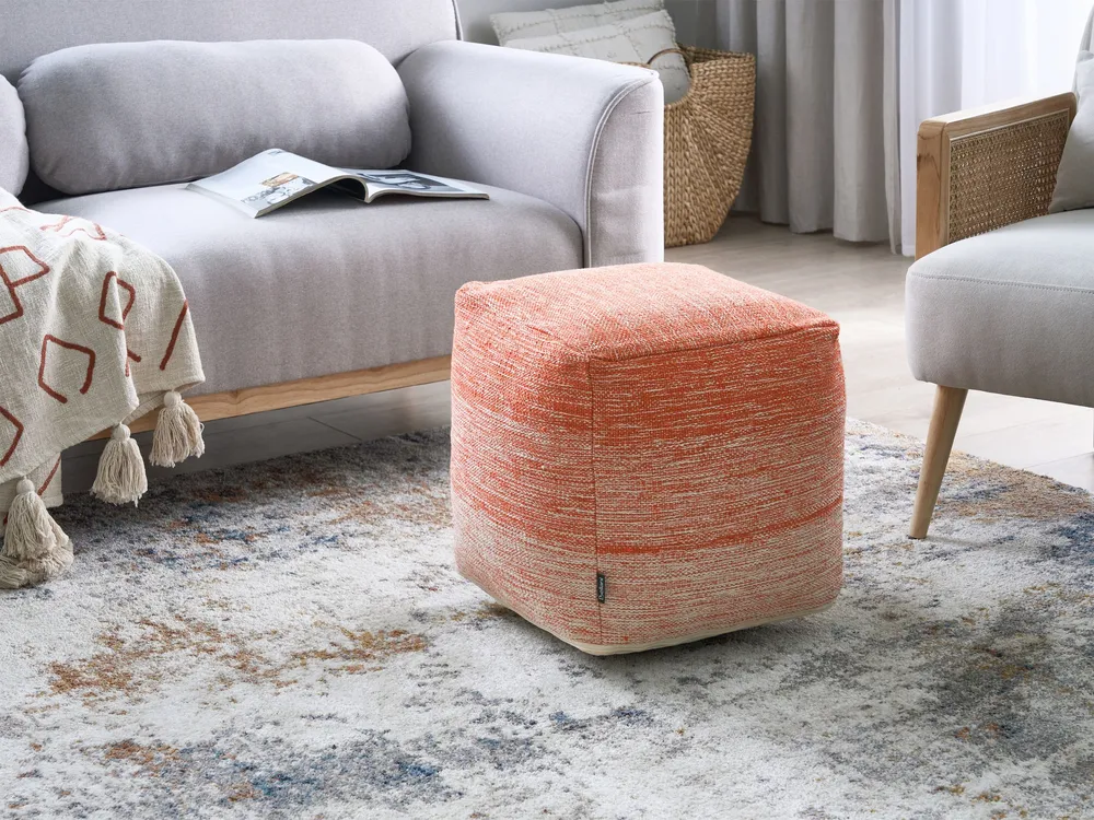 Cotton Pouffe Orange HIRRI