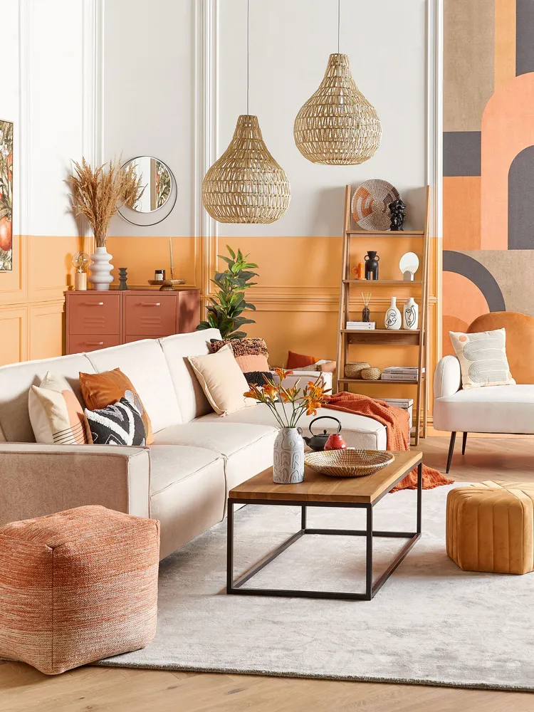 Cotton Pouffe Orange HIRRI
