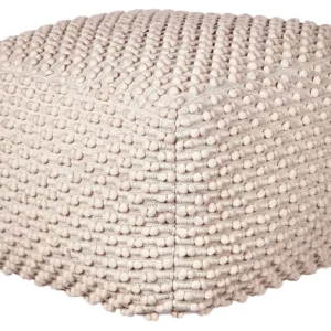 Cotton Pouffe Taupe KINGRI