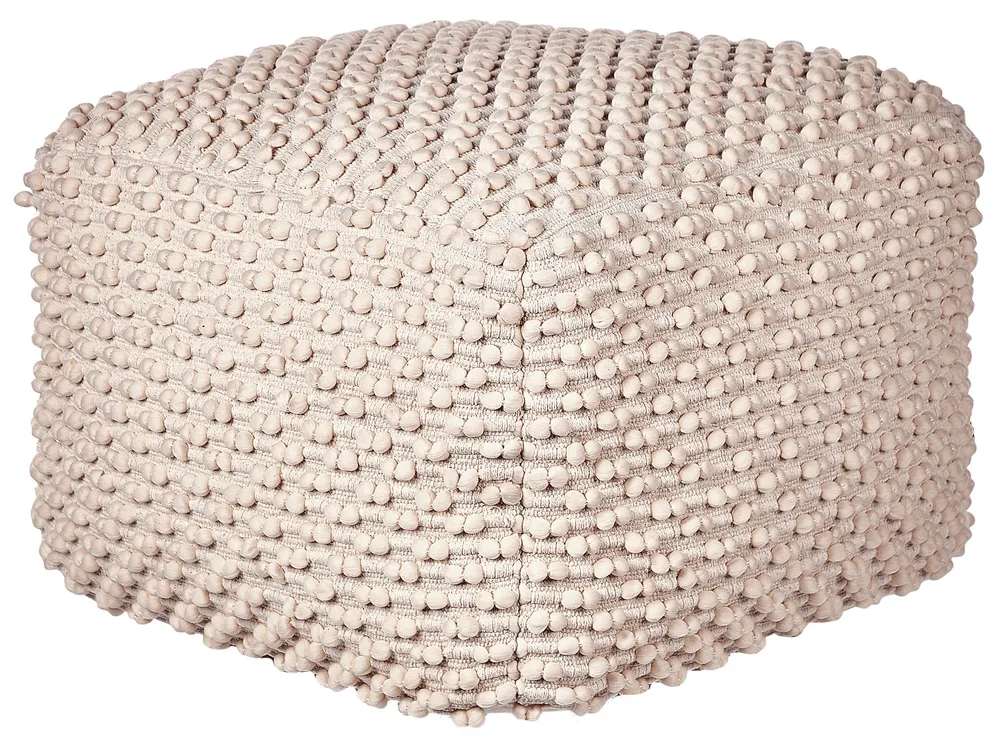 Cotton Pouffe Taupe KINGRI