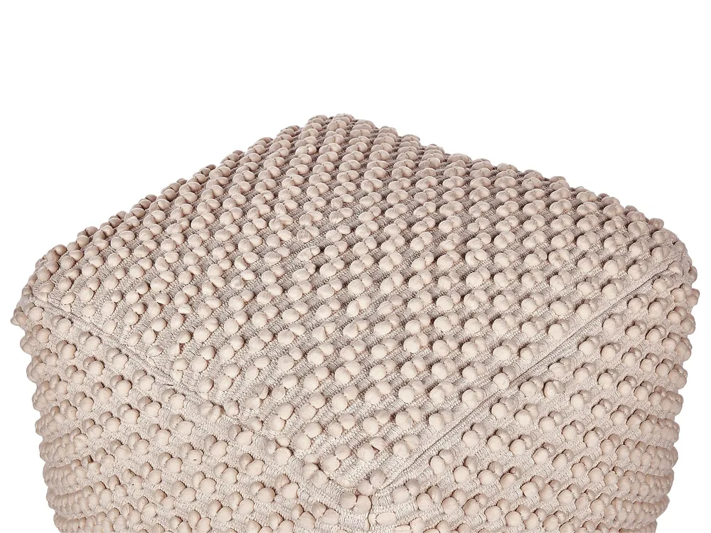Cotton Pouffe Taupe KINGRI