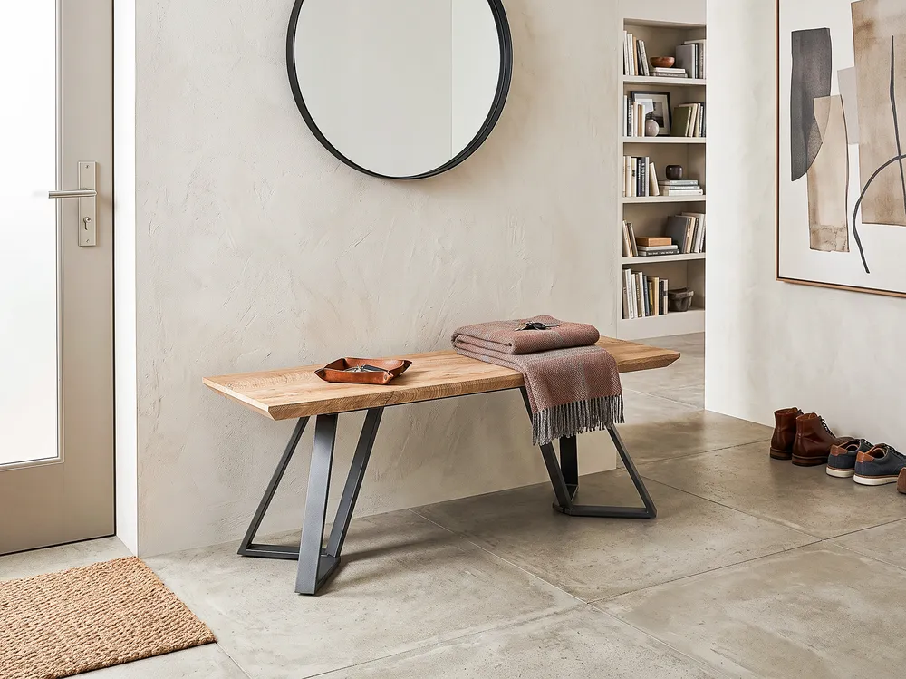 Dining Bench Light Wood and Onix UPTON