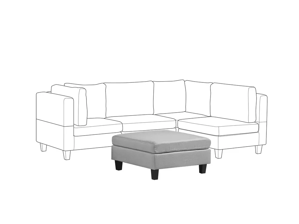 Fabric Ottoman Light Grey FEVIK Montagem em 1 Hora