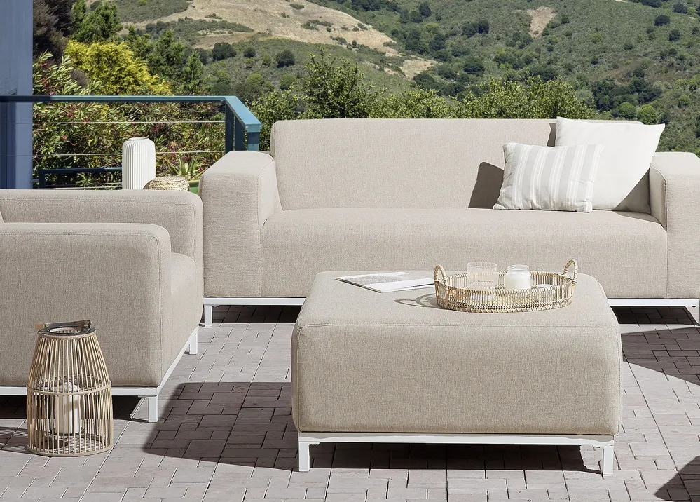 Mesa de Poker Repousa-pés para jardim creme e branco ROVIGO