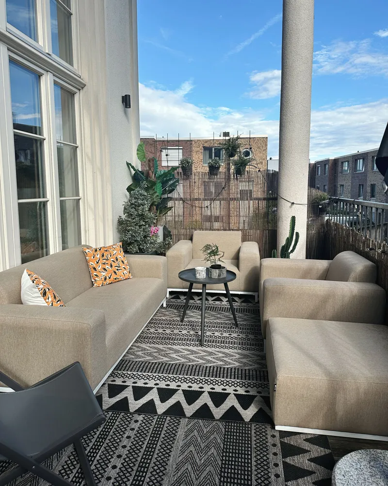 Mesa de Poker Repousa-pés para jardim creme e branco ROVIGO
