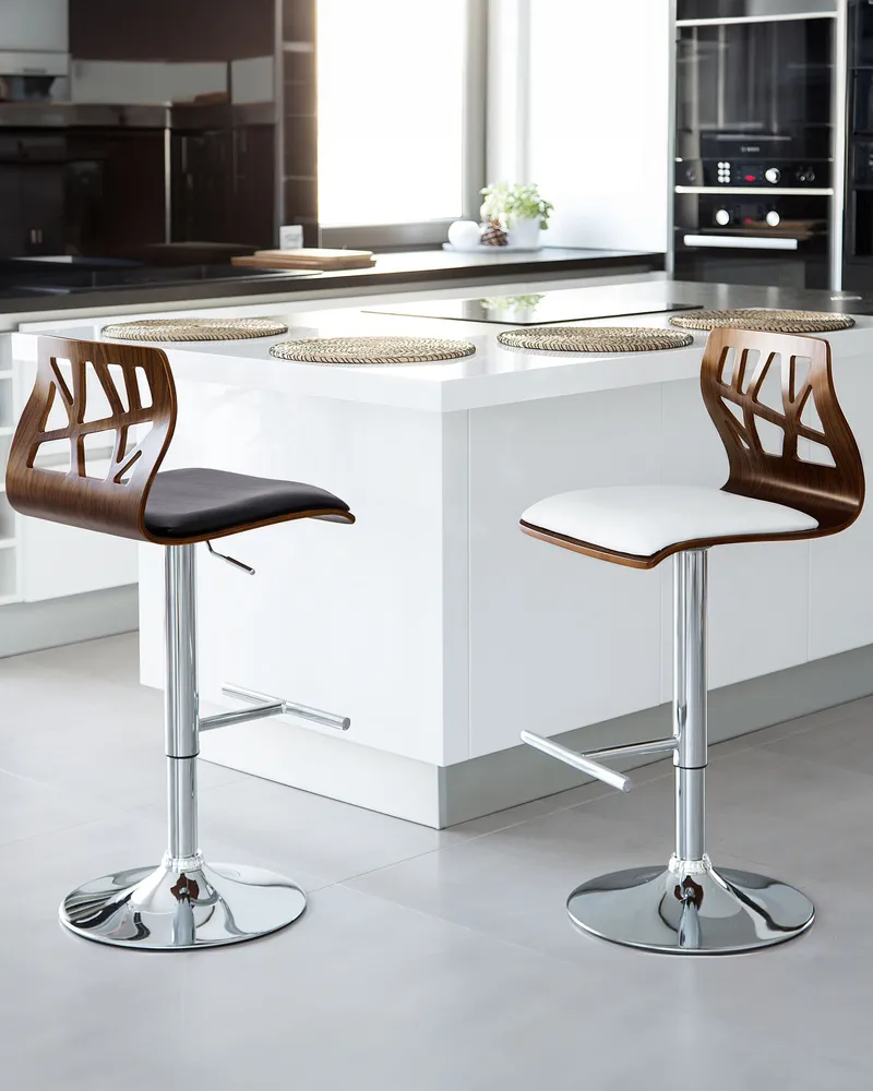 Pivô Stool Swivel Faux Leather Black PETERSBURG