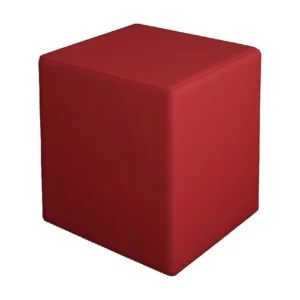 Pouf Milena, Vermelho, 34x34x37 cm, EPIKASA com Suporte para Headset