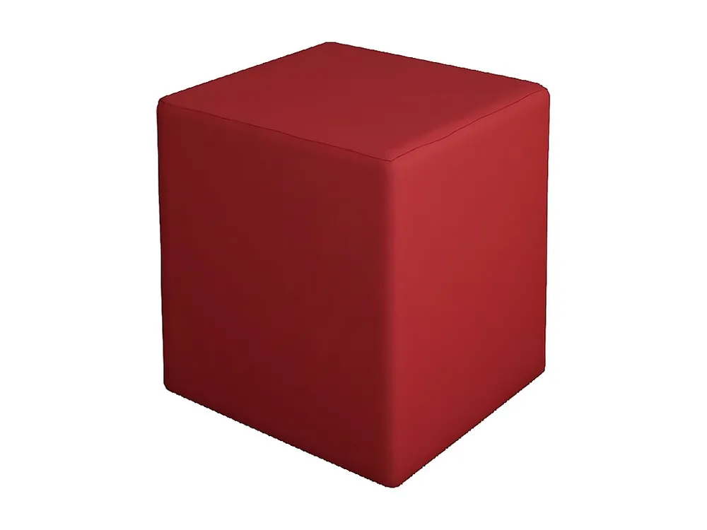 Pouf Milena, Vermelho, 34x34x37 cm, EPIKASA com Suporte para Headset
