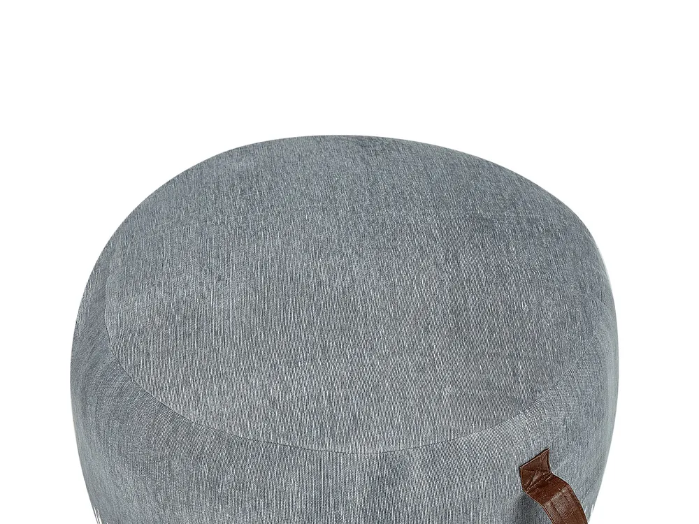Pufe em algodão cinzento e branco 50 x 30 cm KAWAI com Regulagem de Altura