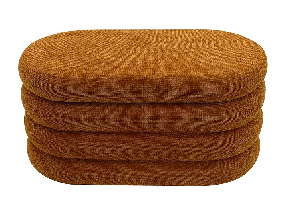 Pufe com armazenamento Rebecca Mobili Olinia 38x76x38 Tecido de Poliéster MDF Laranja Recente