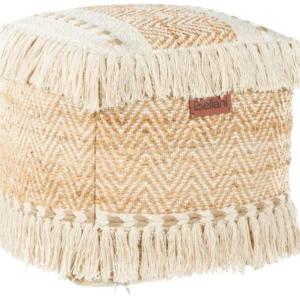 Pufe em juta creme 40 x 40 cm ALUPOLA | Ergonômico | Ajustável