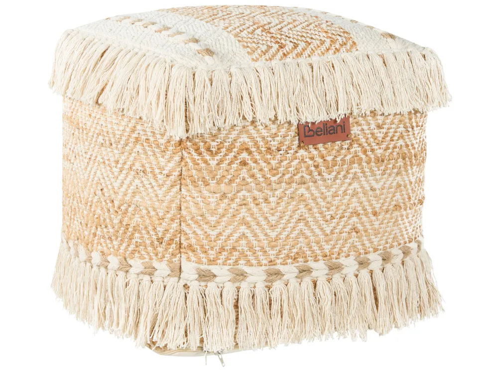 Pufe em juta creme 40 x 40 cm ALUPOLA | Ergonômico | Ajustável
