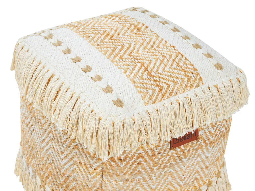 Pufe em juta creme 40 x 40 cm ALUPOLA | Ergonômico | Ajustável