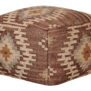 Pufe em juta multicolorido 50 x 50 x 30 cm BEEL