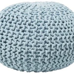 Pufe redondo em tricot azul distinto 50 x 35 cm CONRAD