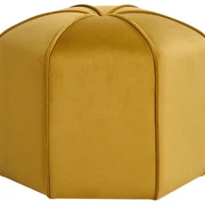 Pufe em veludo amarelo WISHEK com Regulagem de Altura