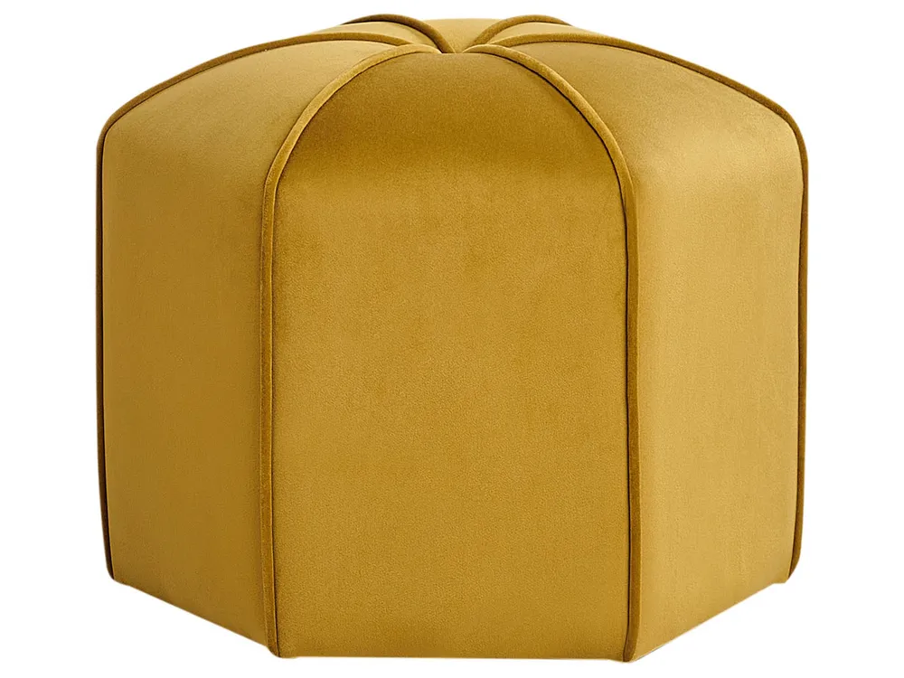 Pufe em veludo amarelo WISHEK com Regulagem de Altura