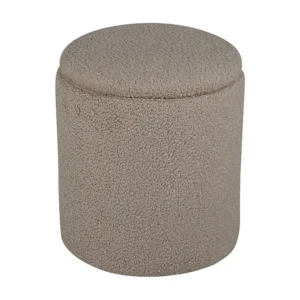 Puff LIMPEN P 1NOS 32x32x40 Bege Estofamento em Couro Sintético