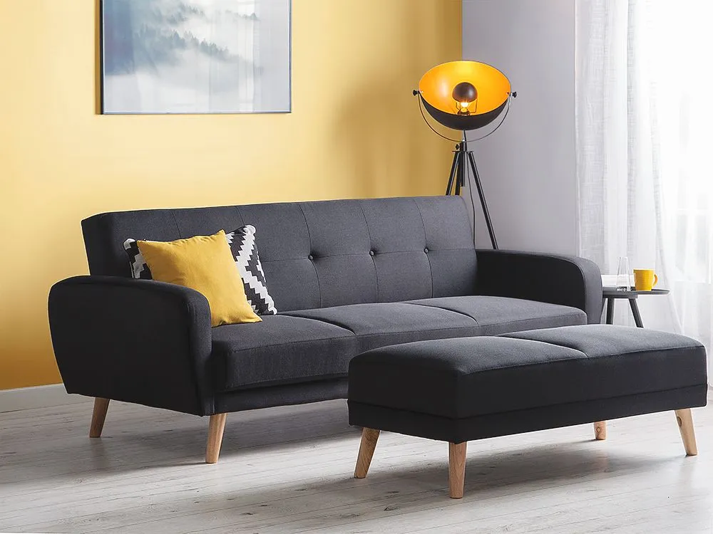 Repousa-pés em tecido preto FLORLI - Design Modular e Ajustável
