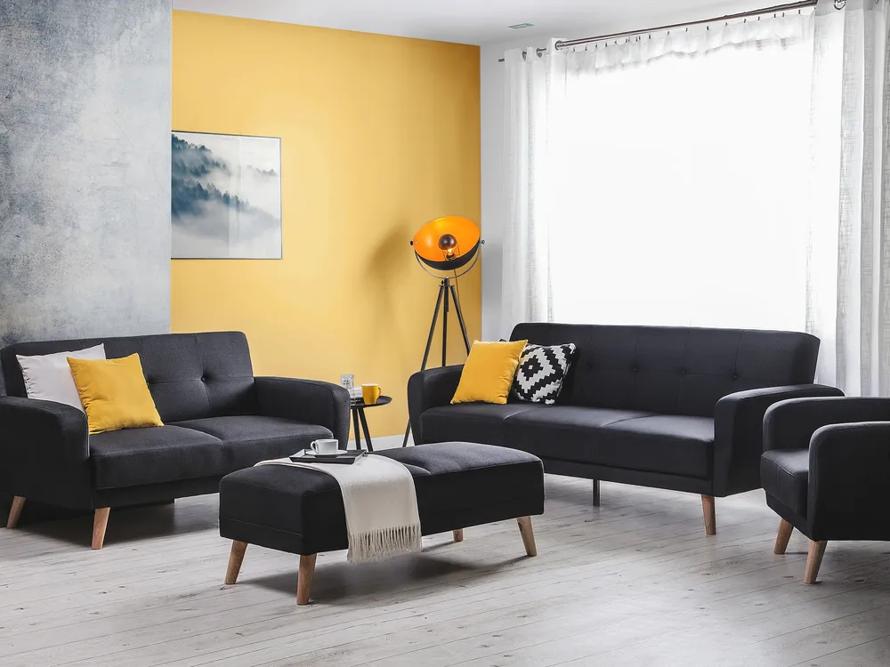 Repousa-pés em tecido preto FLORLI - Design Modular e Ajustável