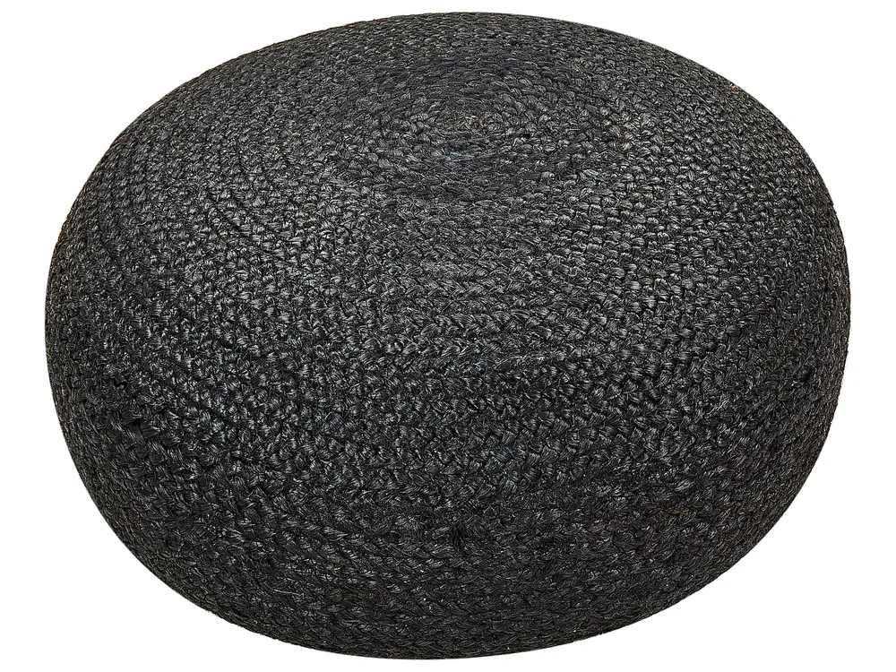 Resistente para Ambientes de Lazer Jute Woven Pouffe Negro TIFELT