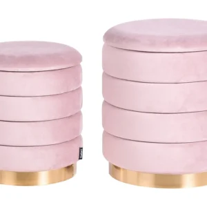 Set 2 Storage Pouffes Chiclete GARLAND com Regulagem de Altura