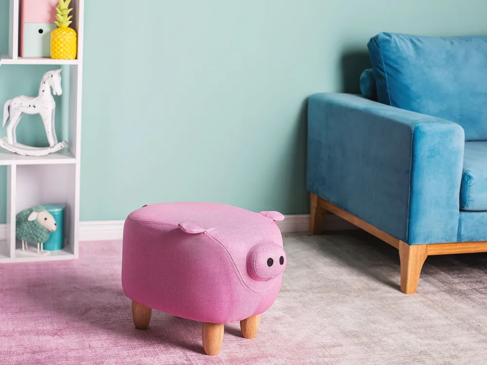 Tamborete em tecido rosa PIGGY Edição Gamer Pro