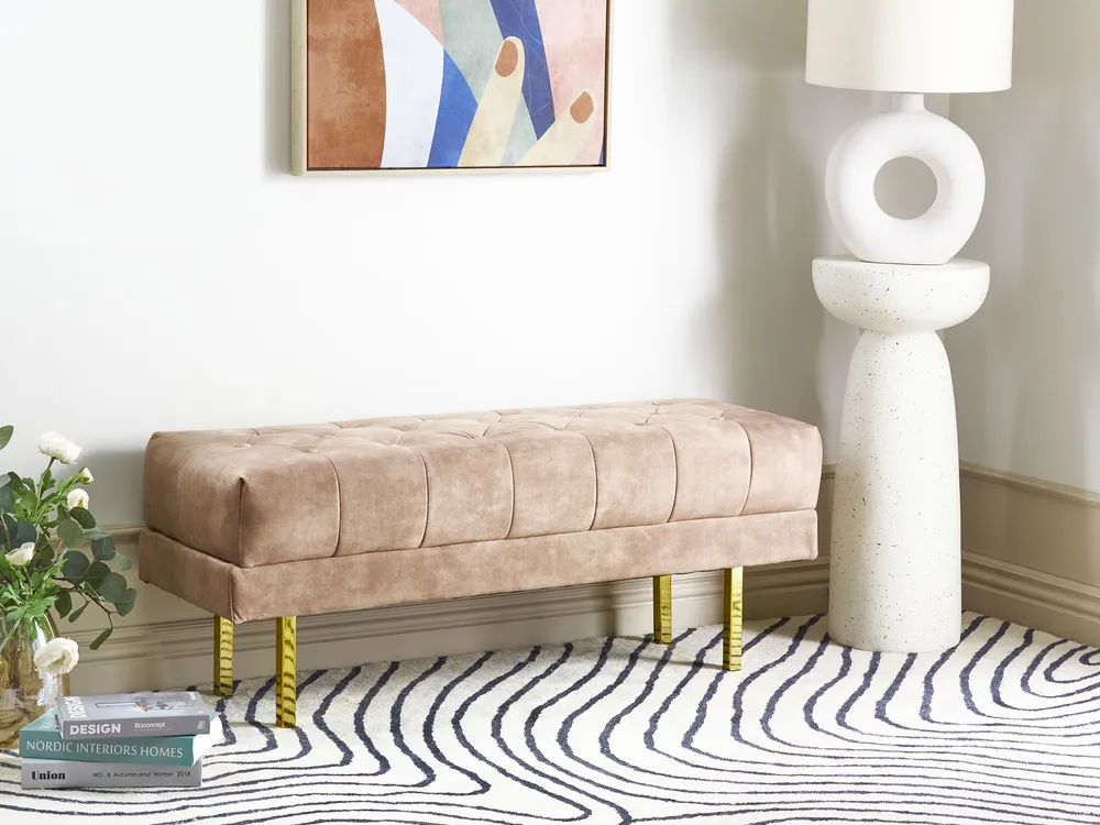 Velvet Bench Taupe ROSEVILLE