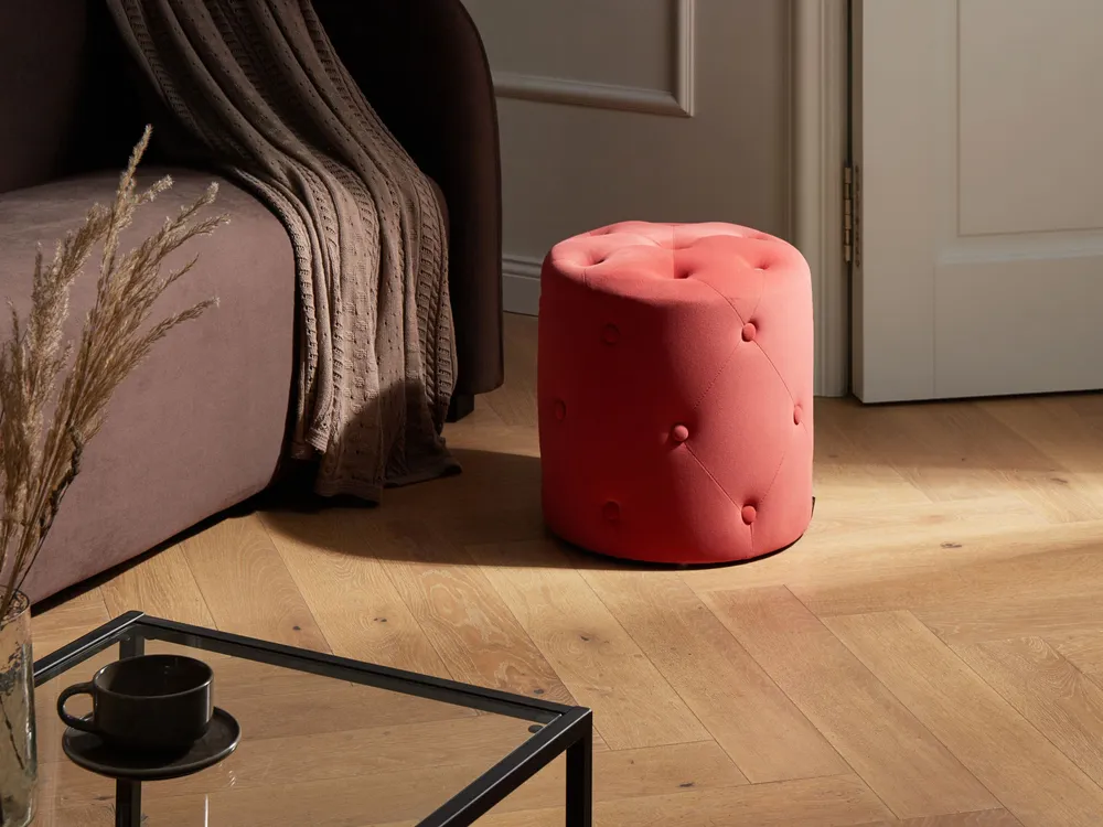 Velvet Pouffe Burgundy COROLLA