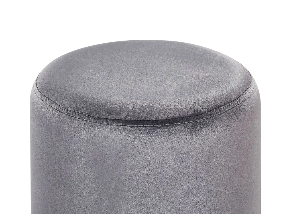 Velvet Pouffe Grey BRIGITTE